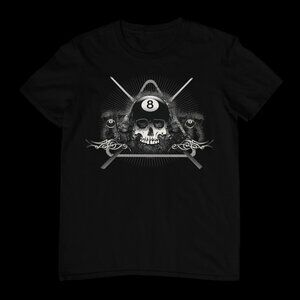 Deadly Break Skull 8 Ball Tee